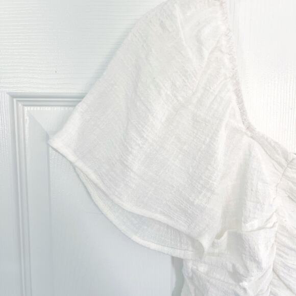 Kirious White Cropped Ruched Top - Picture 2 of 6